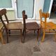 Set of 10 wooden bar bistro chairs - old - vintage
