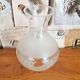 Vintage french glass replacement shade floral decoration frilled top edge 3650