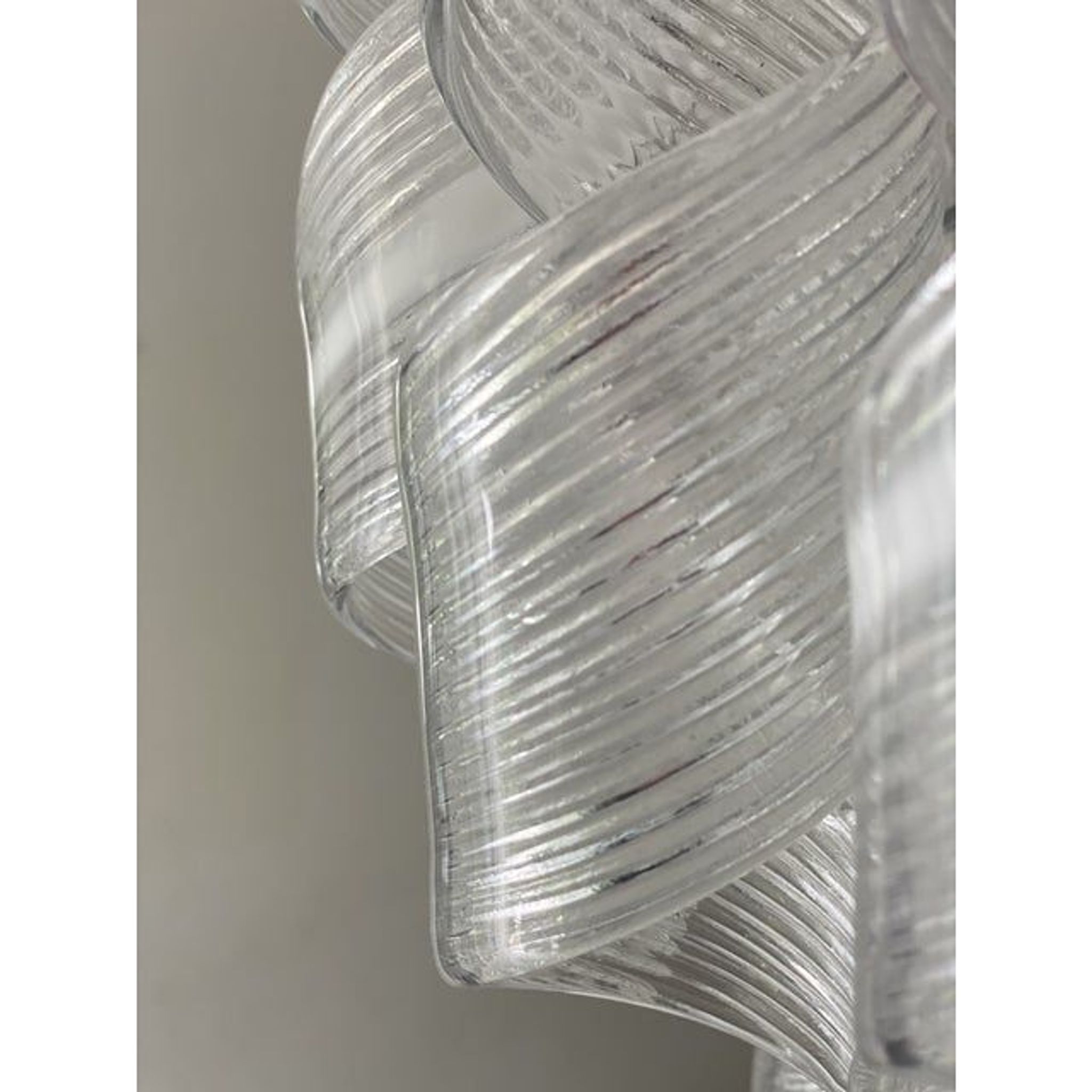 Lustre en verre de Murano transparent et blanc « Ricci »