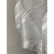 Lustre en verre de Murano transparent et blanc « Ricci »
