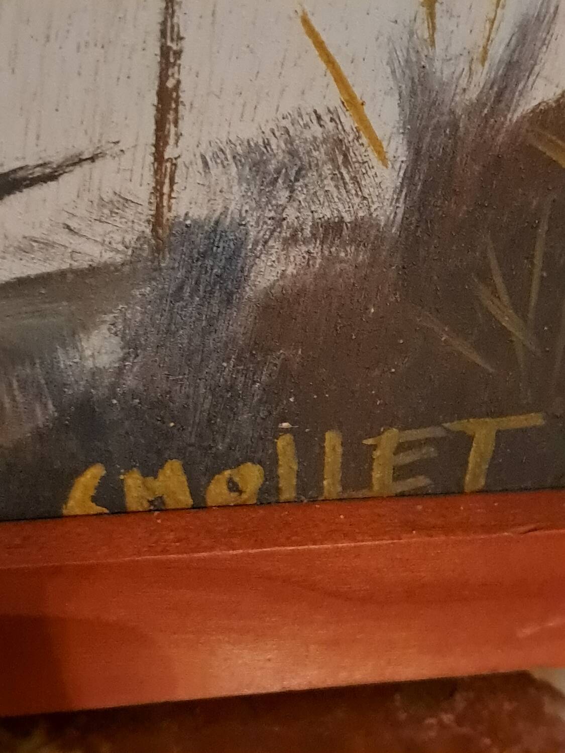 Tableau  "Paquebot en croisière "Signé.