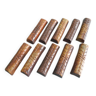 terracotta knife rests vintage table art set holders