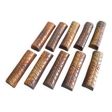 porte couteaux terre cuite art table vintage knife rests set holders