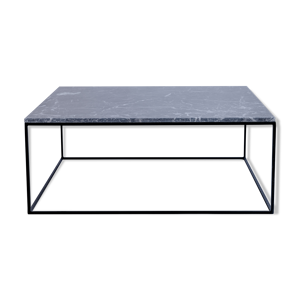 Table basse carrée en marbre gris  Emperador