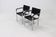 Set of 2 Italian Modern Saddle Leather and Chromed Steel Chairs 1980s