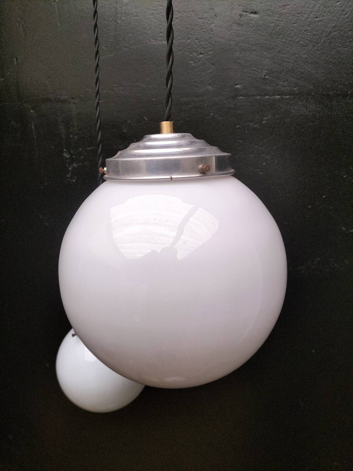 Opaline glass ball pendant lights