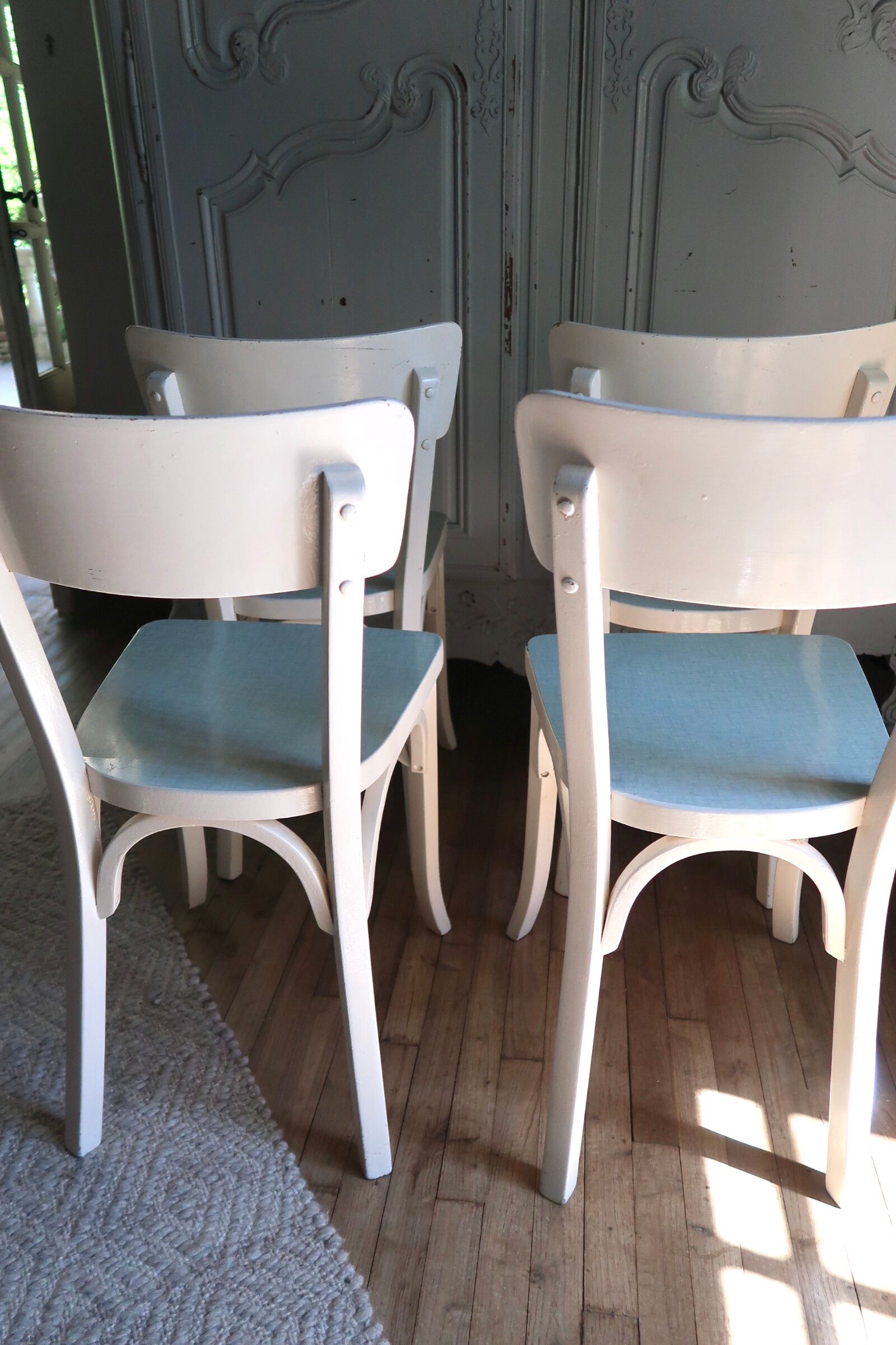 Lot de 4 chaises bistrot Baumann en bois et formica