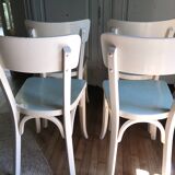 Set of 4 Baumann bistro chairs in wood and formica