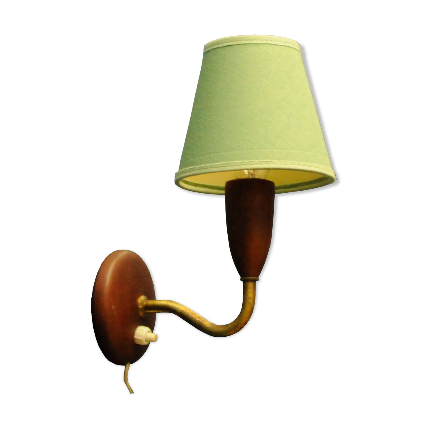 Retro teak wall lamp from the 1950s