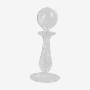 Blown and cut glass oil lamp