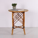 Vintage rattan table bamboo Bohemian style