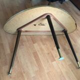 Opal tripod table in graphic glass from the 60s