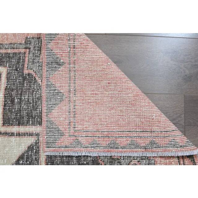Vintage Turkish Oushak Wool Runner Handmade Wool Runner Rug 123x376