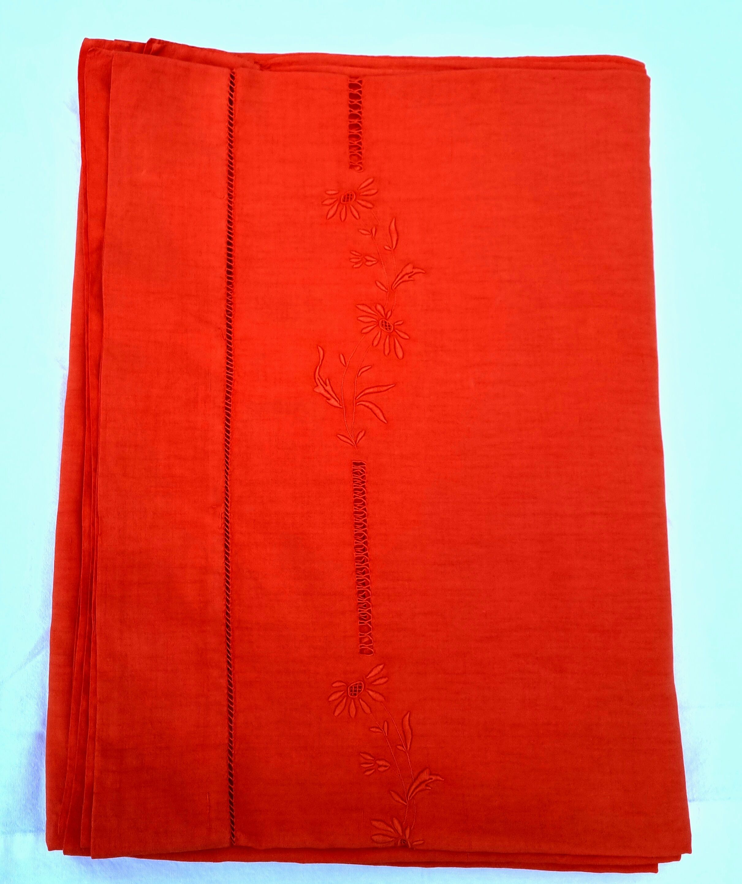 Orange linen sheet