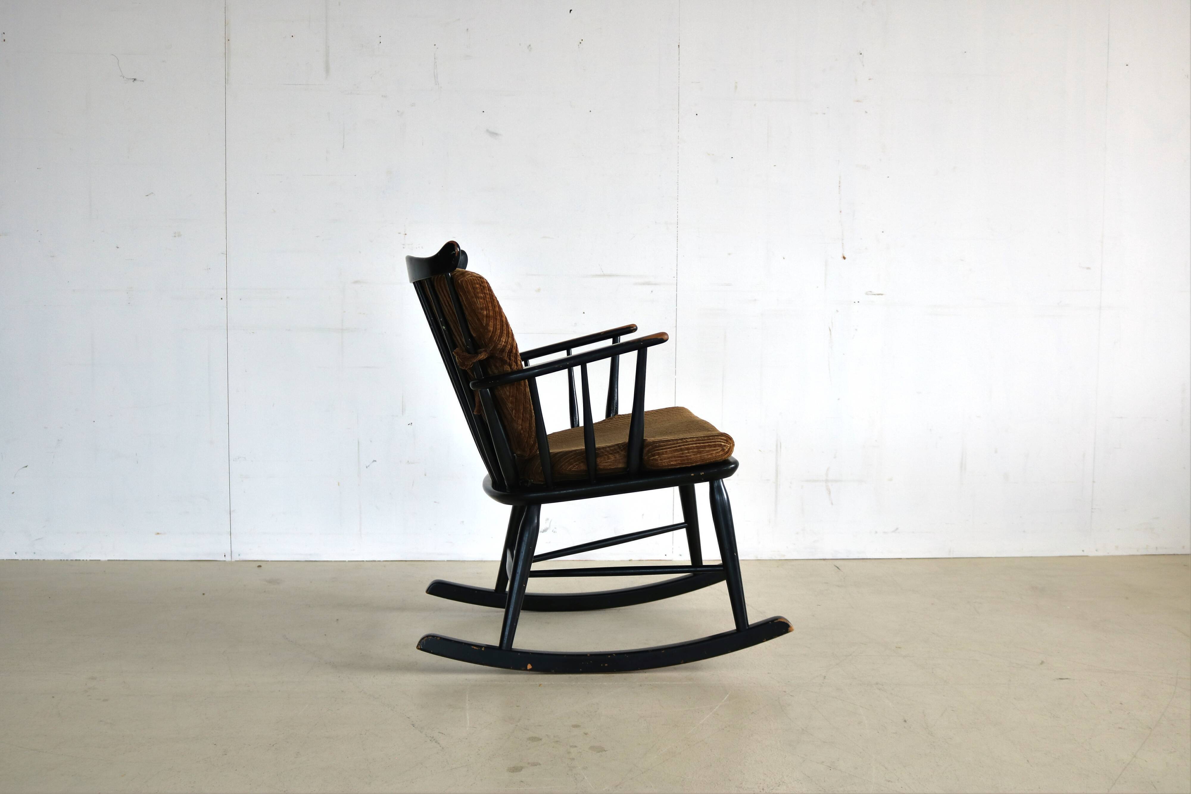 Vintage wooden rocking chair by Farstrup