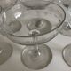 Set of 6 faceted cut crystal champagne glasses, Napoleon III style