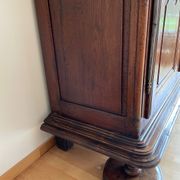 Eighteenth century castle cabinet in walnut Louis XIII style