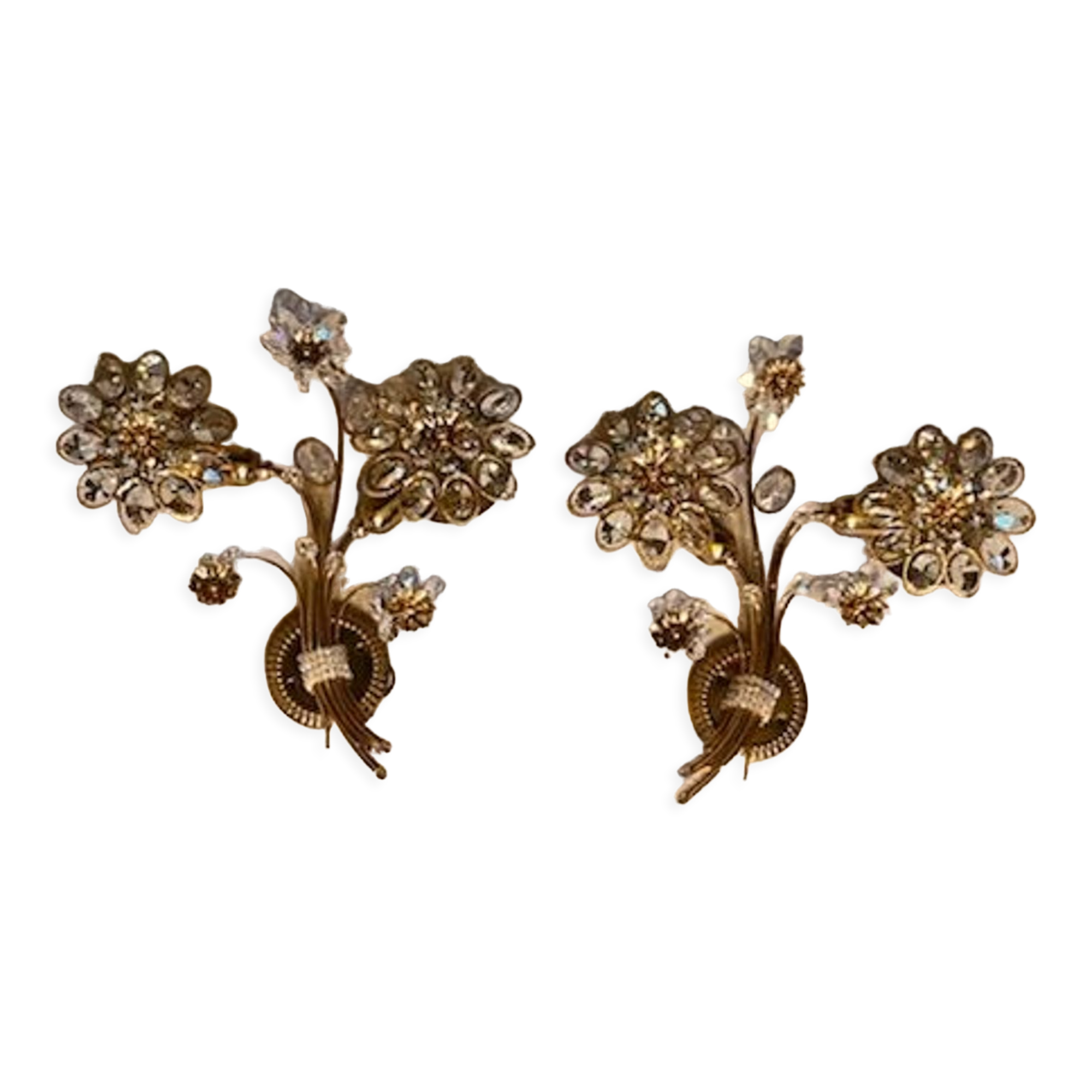 Pair of Palwa flower sconces