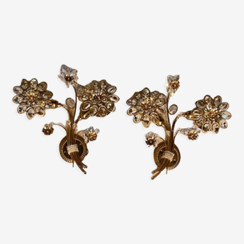 Pair of Palwa flower wall lights