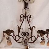 Pair of old sconces with candle holders and tassels
