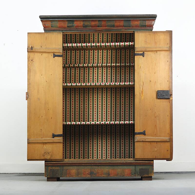 Cabinet de mariée peint d'art populaire, 1790