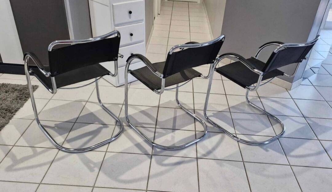 Set of 3 Cantilever armchairs, 1970s