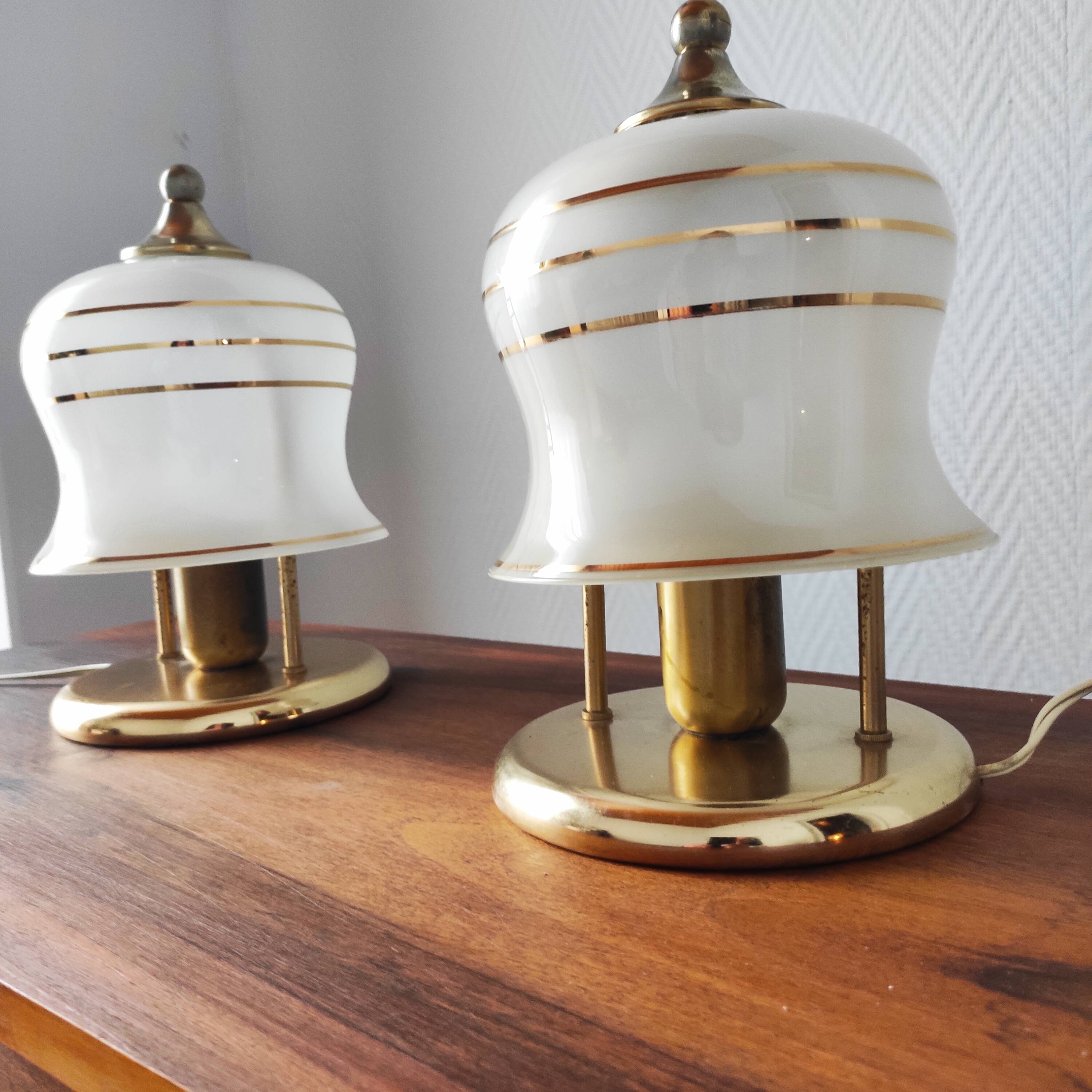 Pair of antique art deco lamps