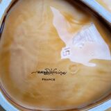 Small dish or pocket emptier 22 cm in barbotine leaf shape Sarreguemines