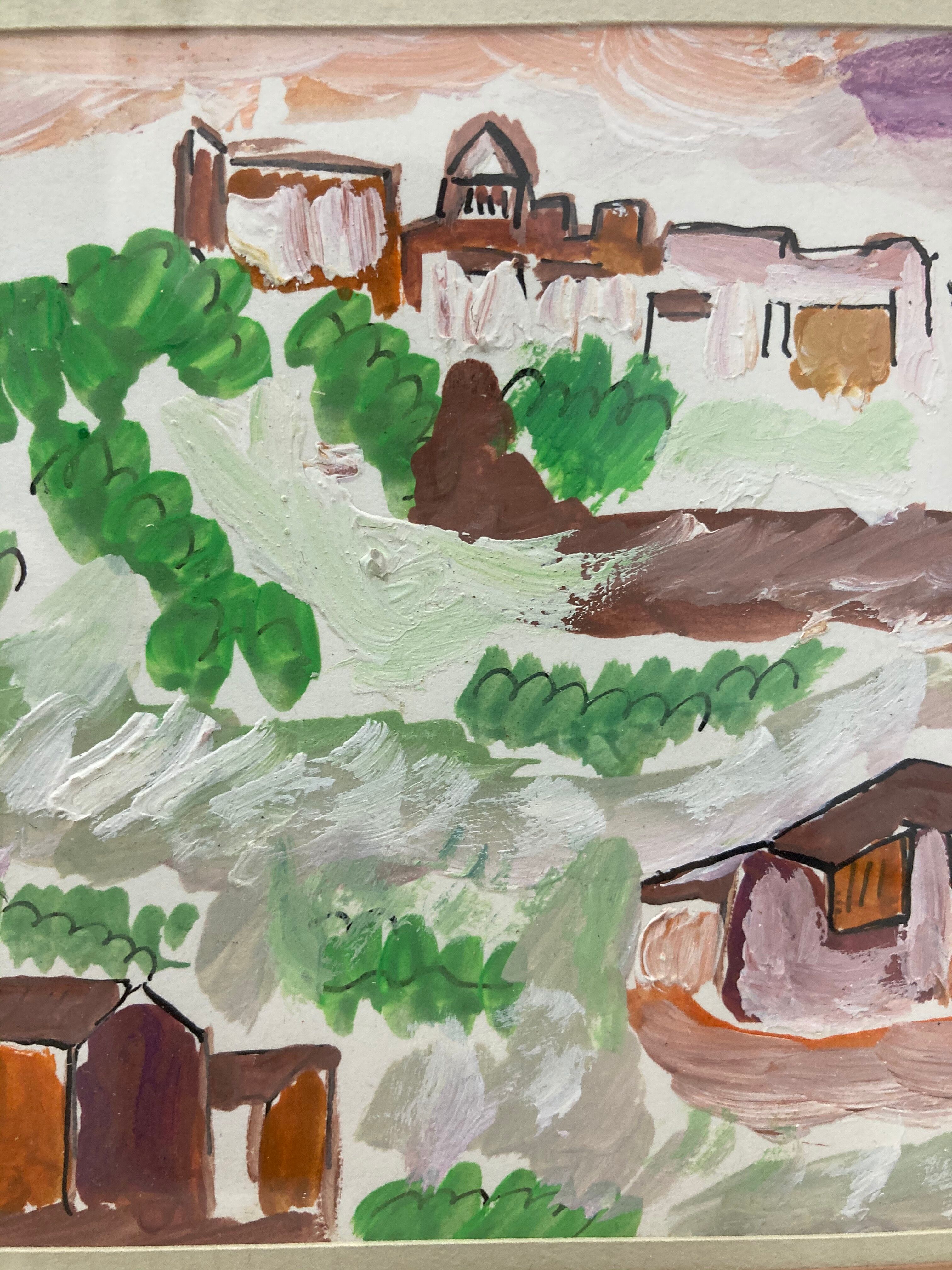 Framed landscape painting