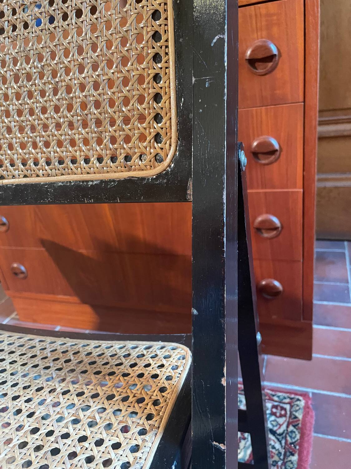 Folding cane chairs