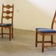 Vintage 1960s Danish Brutalist Oak High Back Chairs style of Henning Kjærnulf