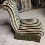 Napoleon III period velvet fireside chair