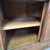 Large antique glass-fronted cabinet made of solid wood – Late 19th century