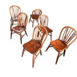 6 x 19th century / Windsor stick back chairs