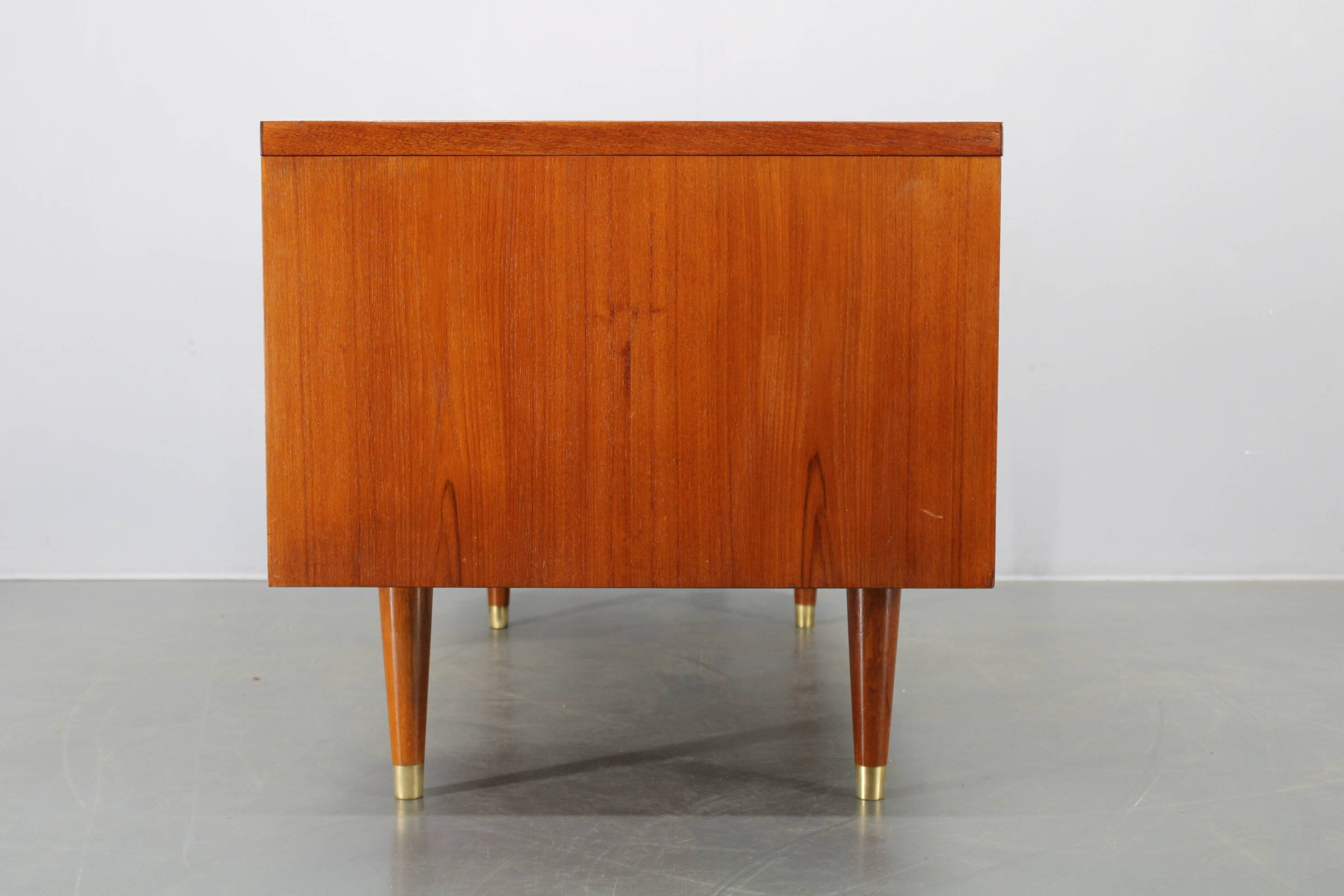 Mid-century Danish teak writing desk with brass details, 1960s