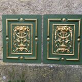 Pair of carved and leaf-gilded wooden panels