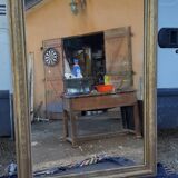 Mirror 19th , Wood and gilded stuk