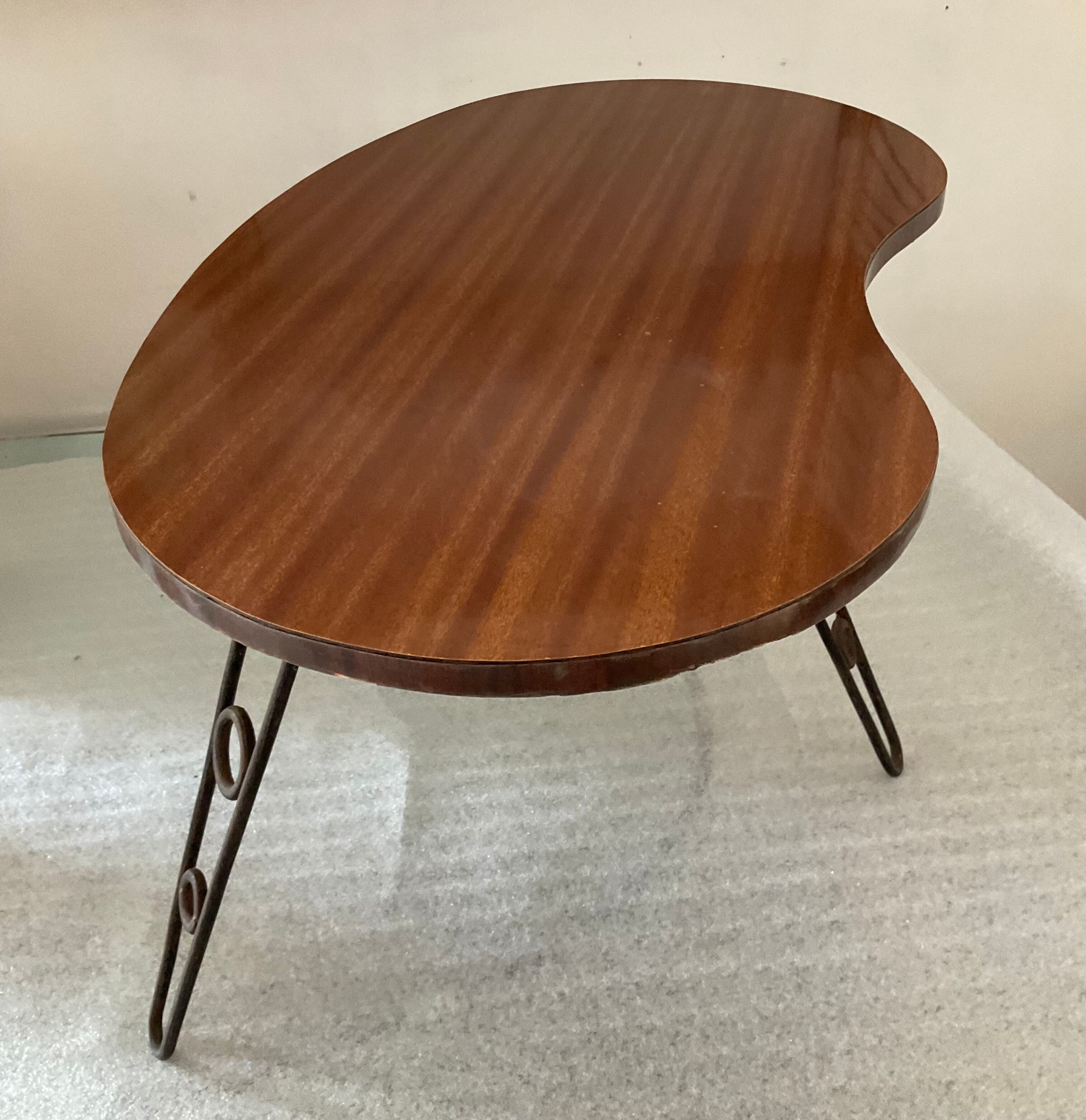 Free-form tripod coffee table from the 50s and 60s