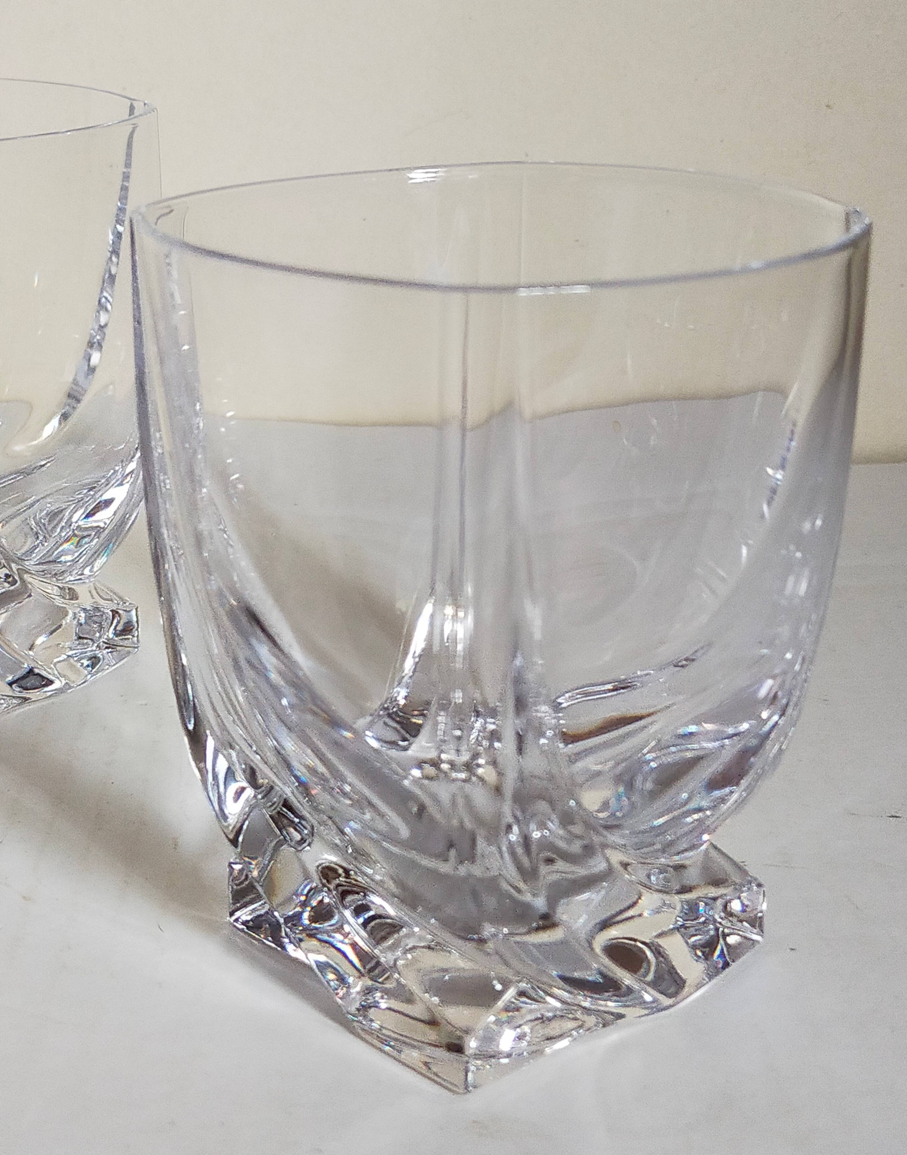 Five vintage crystal whiskey glasses