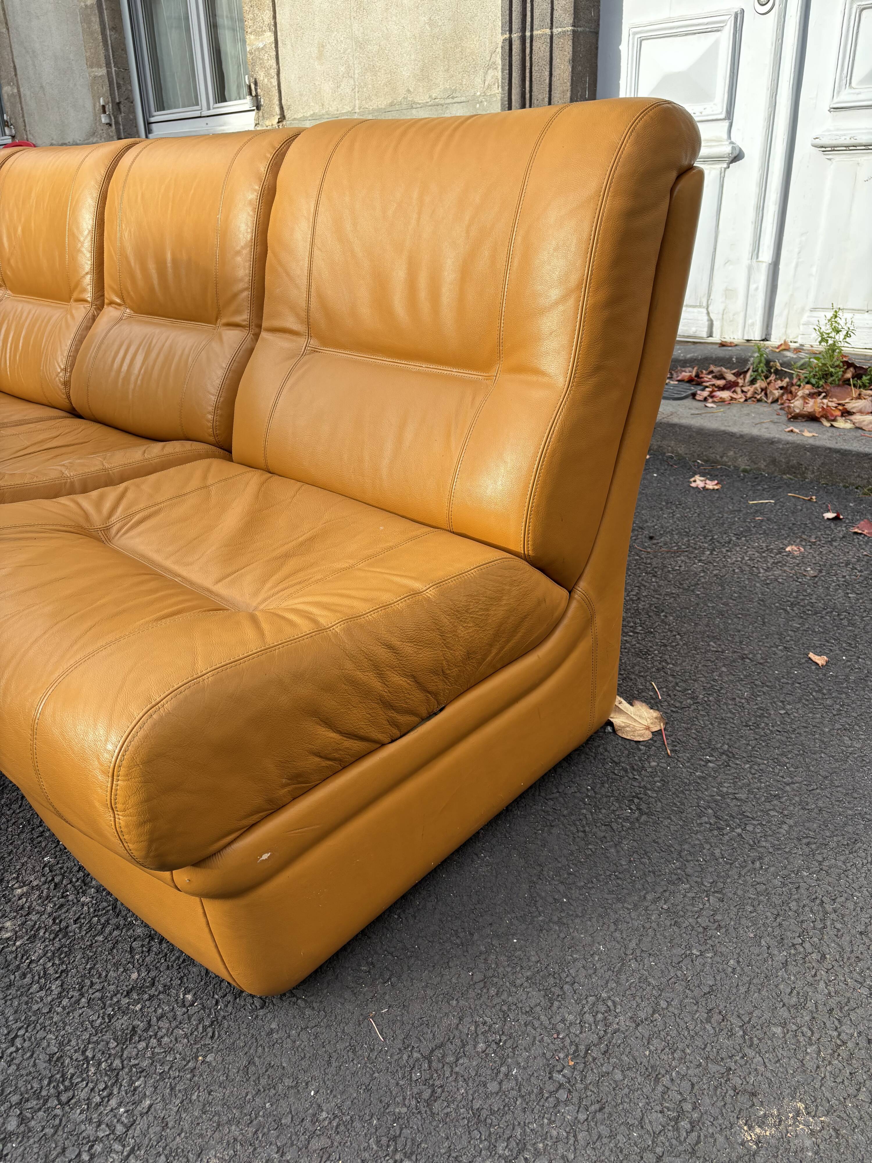 Beka 1970 leather modular sofa