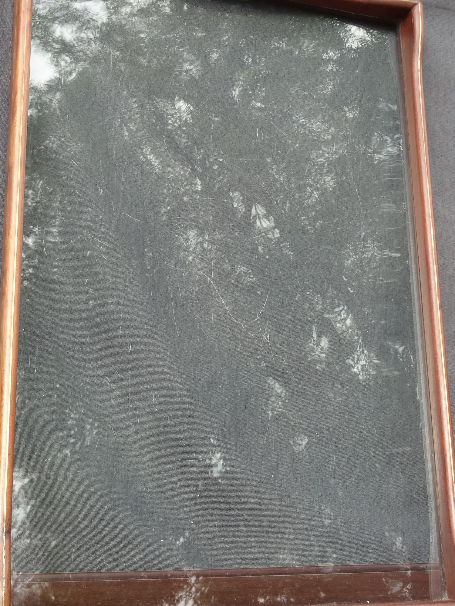 Mahogany service with flaps with removable glass top 67 x 46 cm