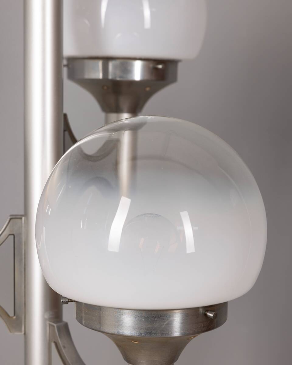 Lampadaire vintage années 70 à trois lumières en verre, design sciolari