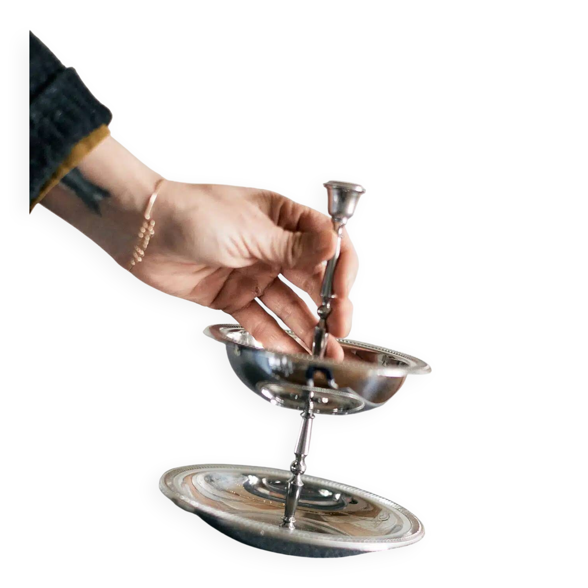 Stainless steel "tulip" server