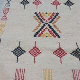 Traditional beige and yellow carpet in pure wool 73x109cm