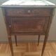 Wood and marble bedside table
