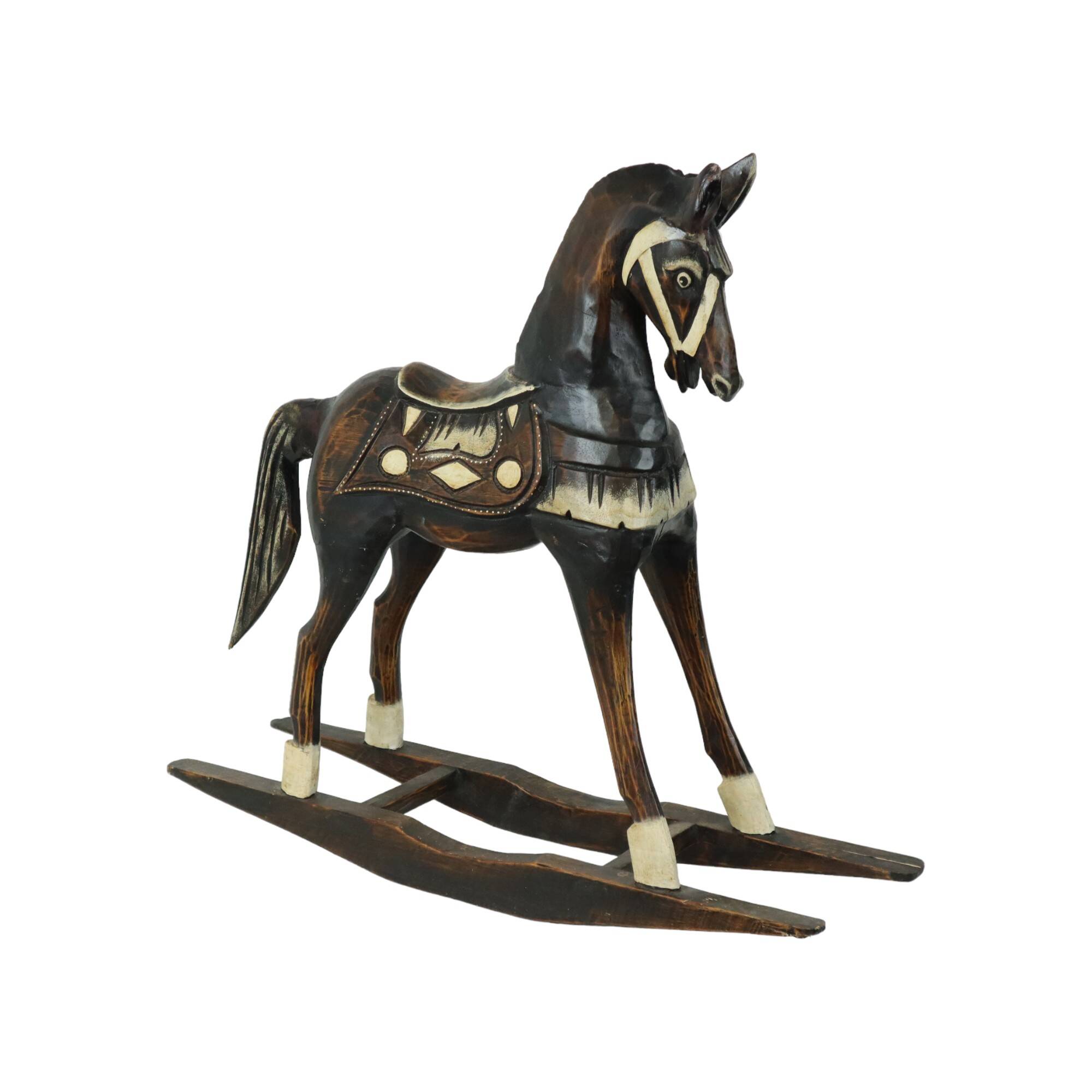 Vintage French Rocking Horse Seesaw Rocking Horse Wood 1970s