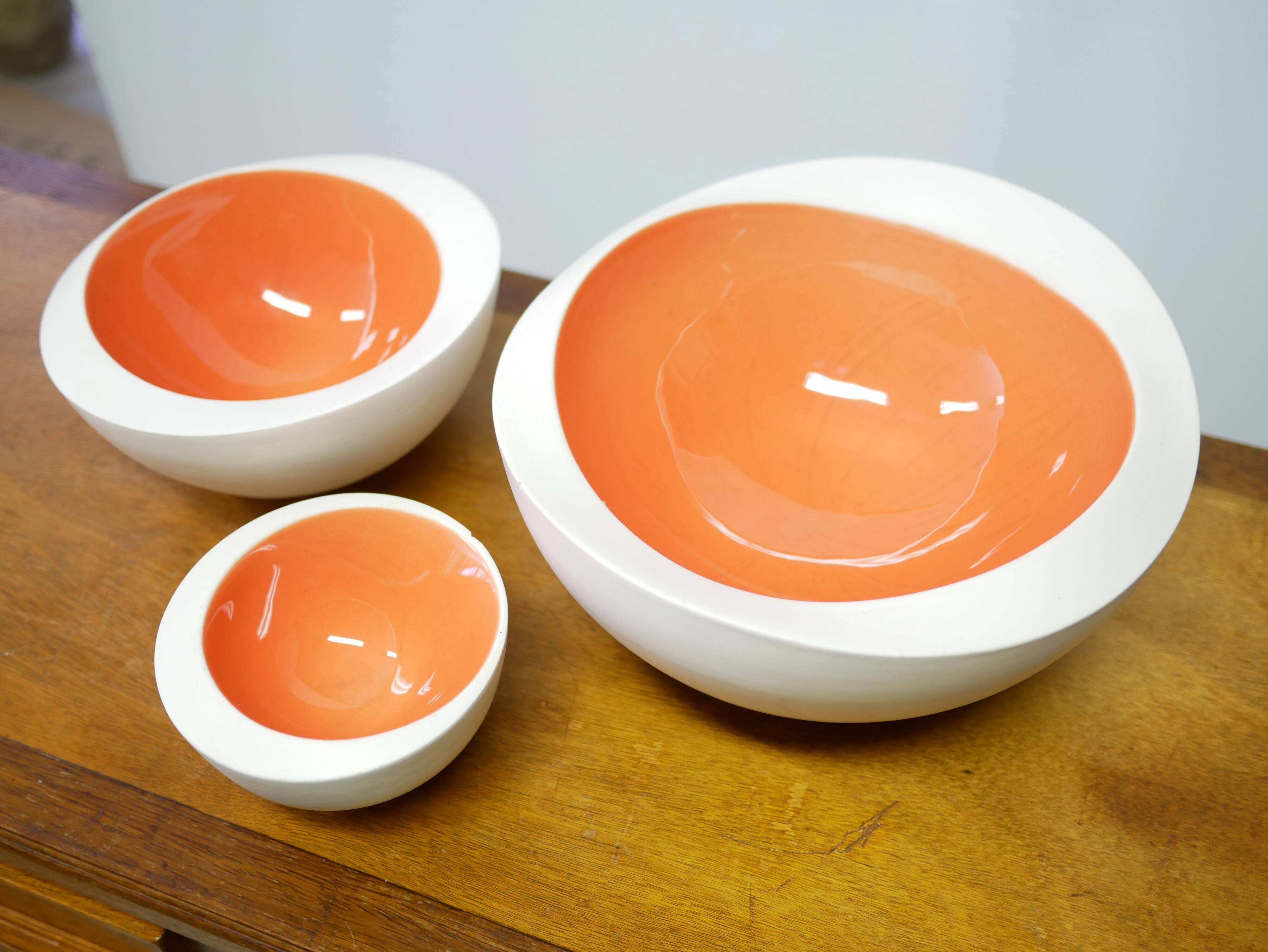 Set of 3 ceramic bowls by Olav Slingerland, Netherlands