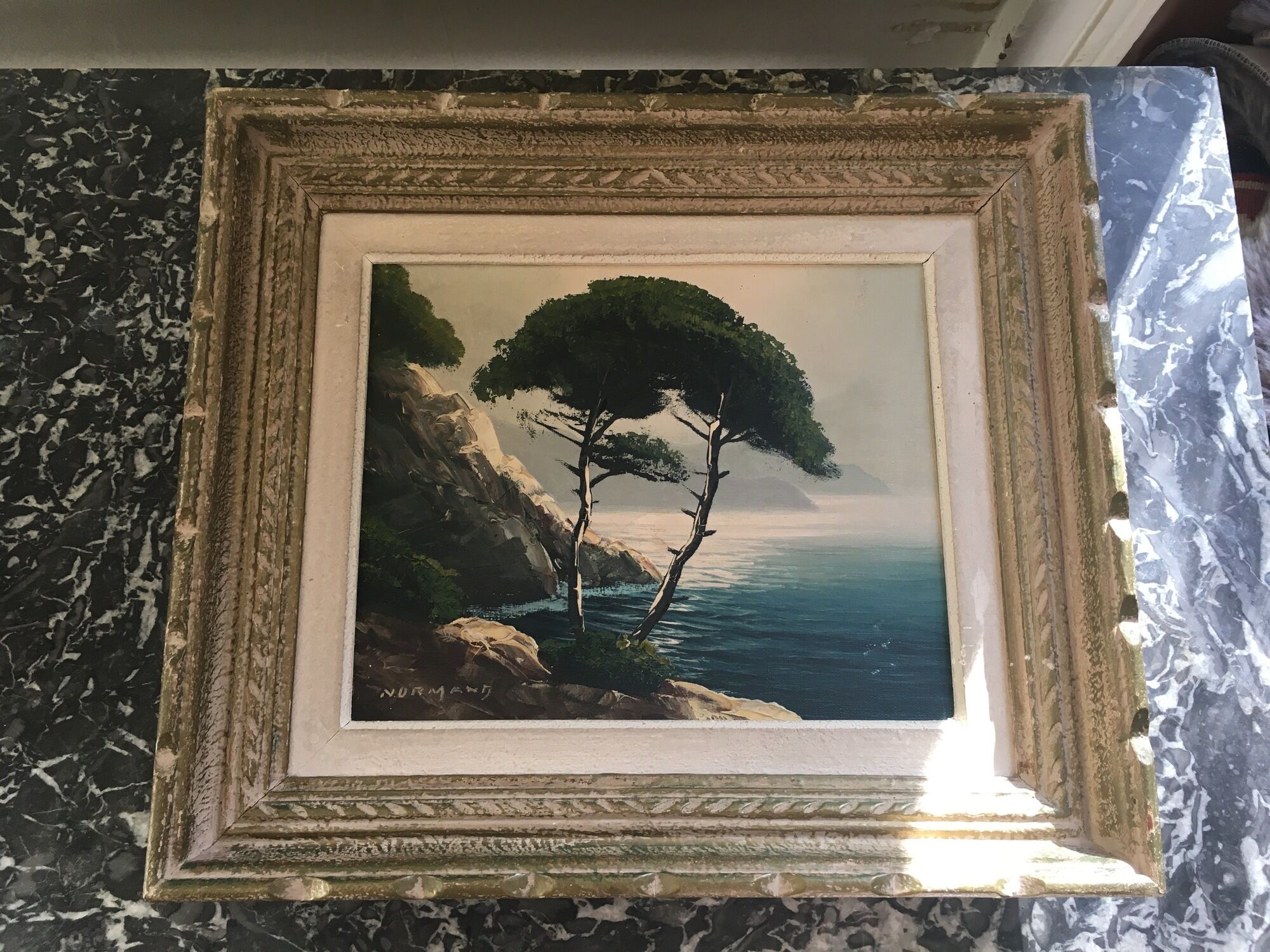 Oil on canvas raymond normand landscape "côte d'azur" 39x34 cm