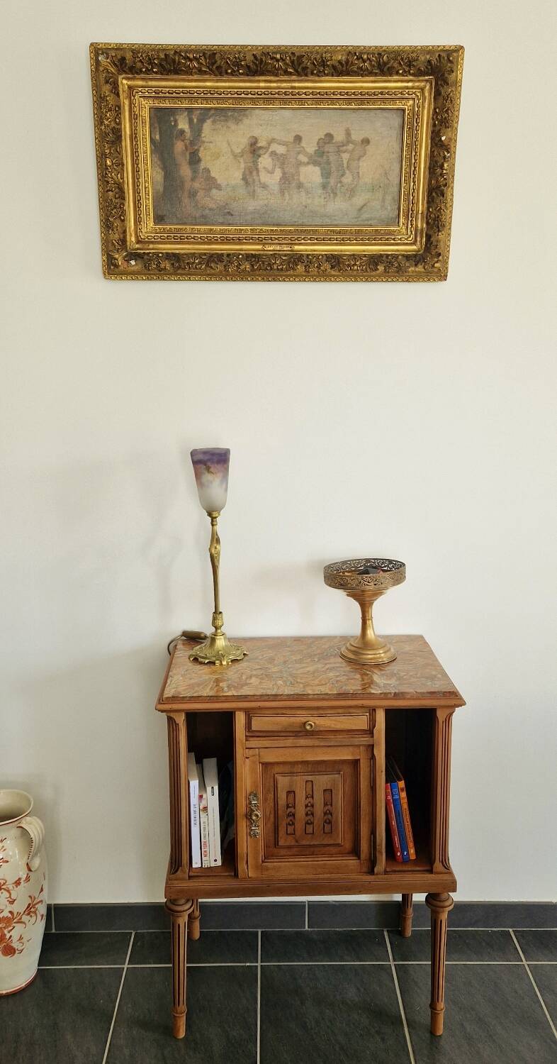 Louis XVI style wood and marble furniture