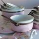Lot of old porcelain casseroles flowers wall decoration